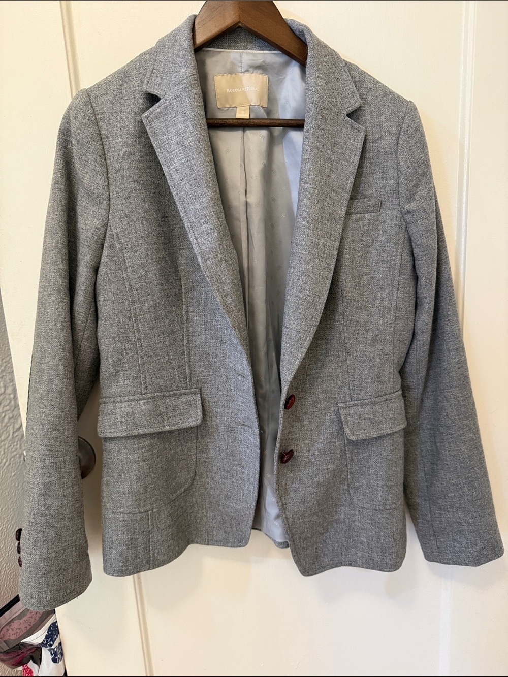 Wool Blend Banana Republic h*cking jacket grey size 10–excellent condition!